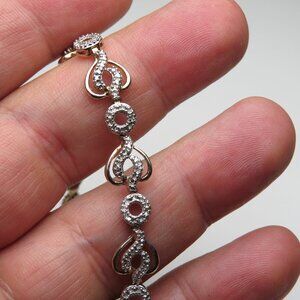 14k Sterling Silver Diamond Bracelet